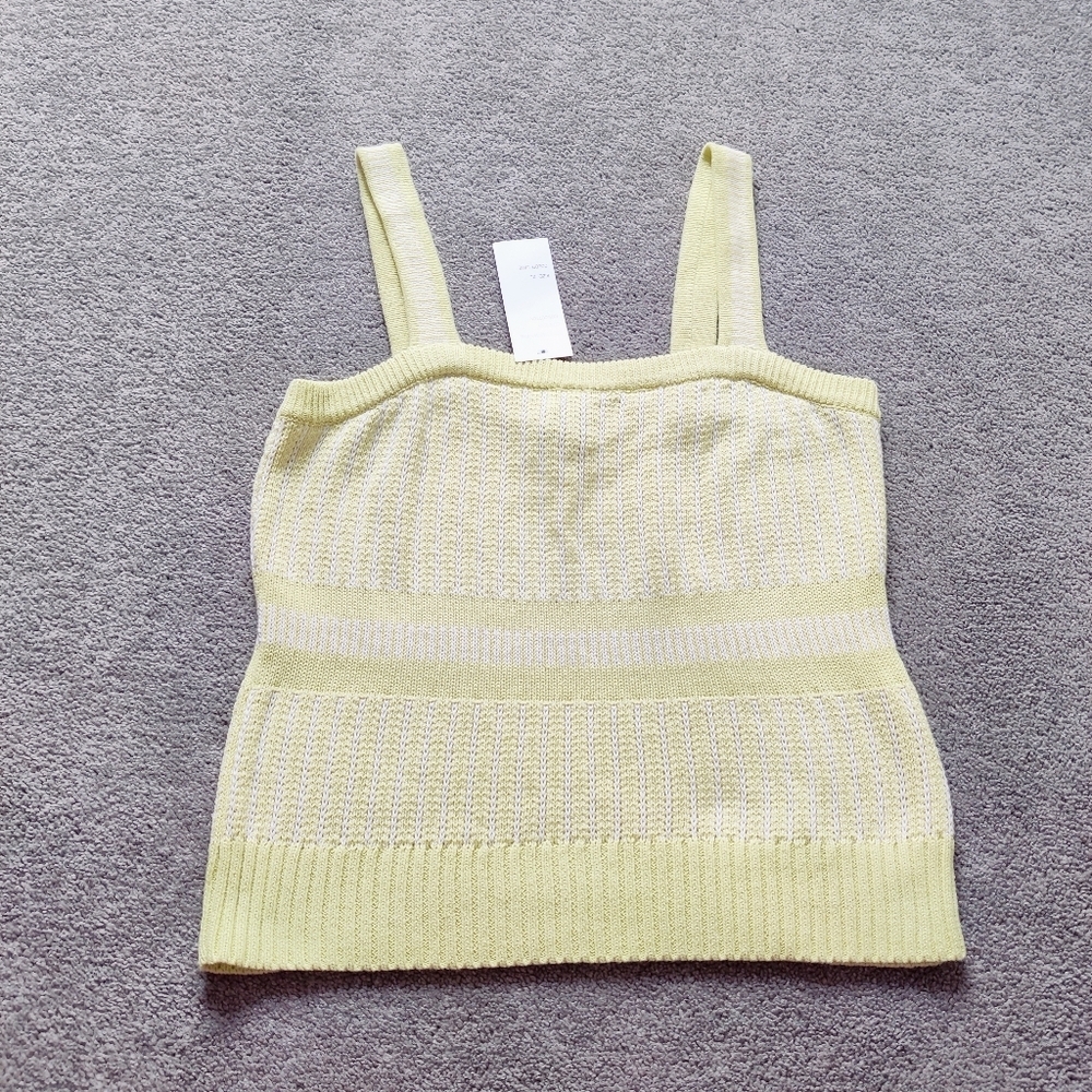 Design History Knit Tank Top in Yellow Size XL NEW 100% Cotton